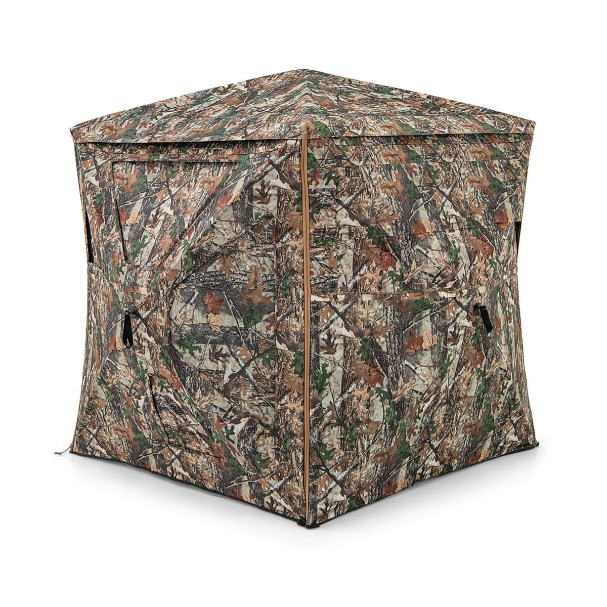 CostwayStore de Chasse Amovible 5 en 1 pour 2 à 3 Personnes Tente de Chasse Pop-Up Vue à 360° avec Puits de Lumière 148x148x164cm Camouflage