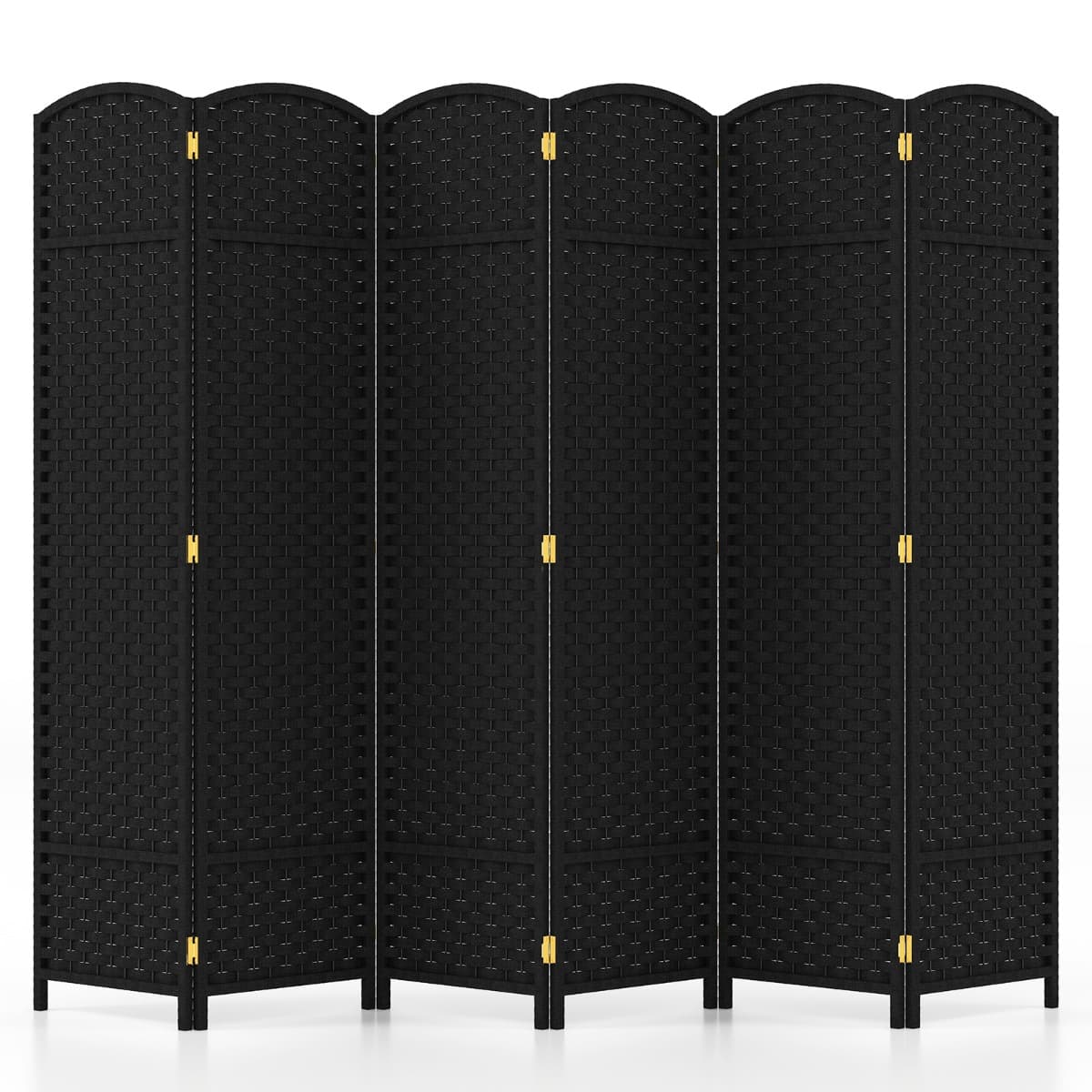 CostwayParavent à 6 Panneaux 240 x 170 cm Cloison de Séparation Protéger Privée Marron Foncé Noir