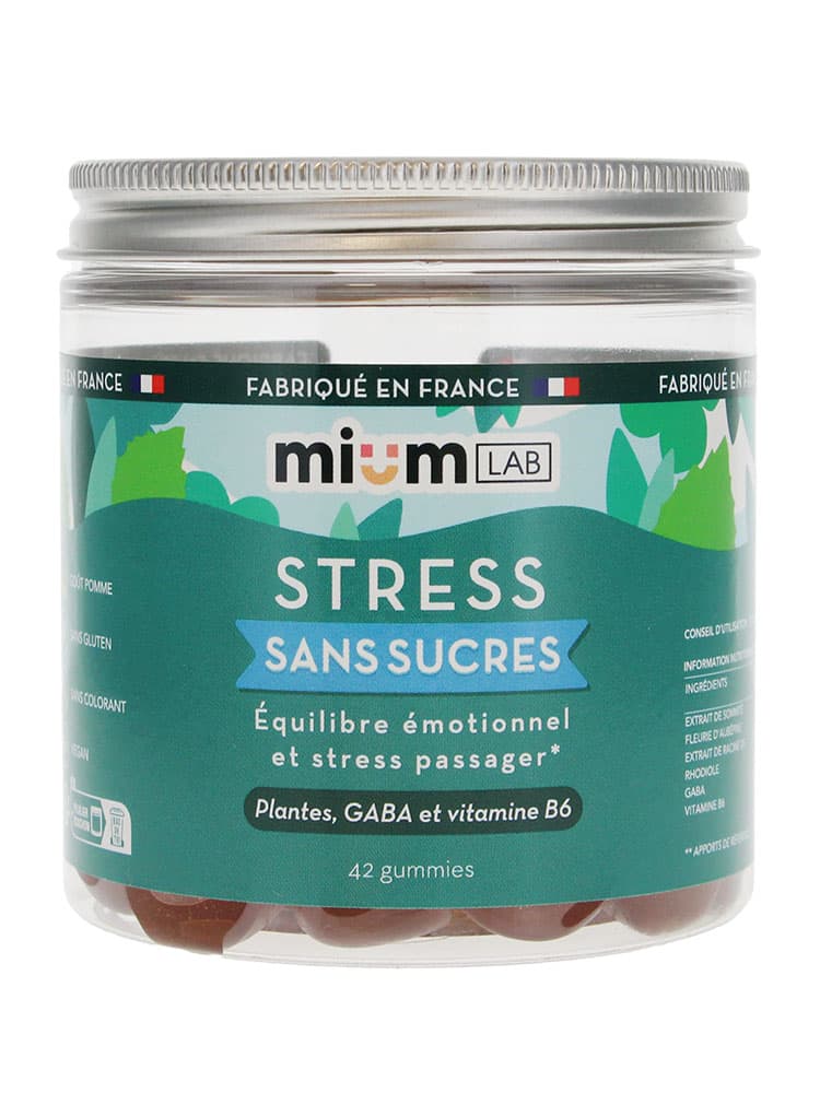 Mium Lab Stress Sans Sucres Plantes Gaba et Vitamine 42 Gummies