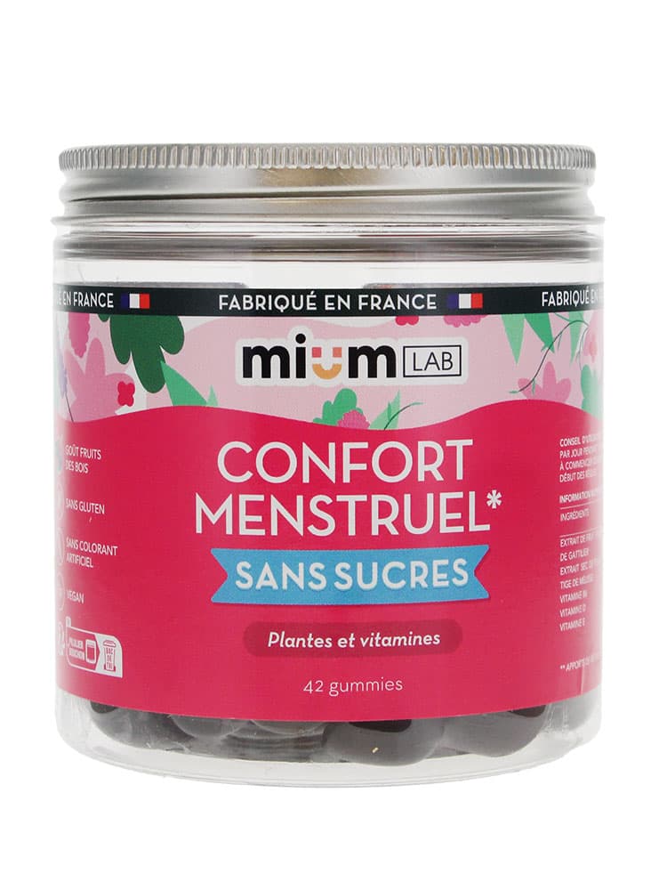 Mium Lab Confort Menstruel Sans Sucres plantes et Vitamines 42 Gummies