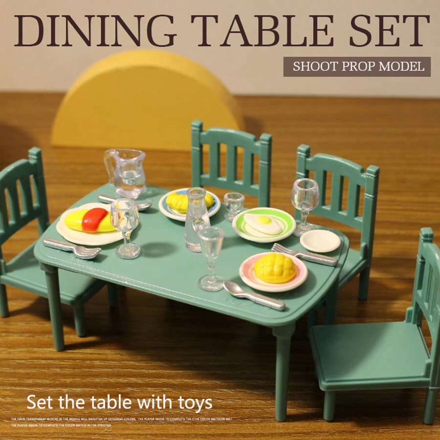 1 Pièce Jeu De Table À Manger De Maison De Poupée 1:12 Bricolage Pour Fille Avec Meubles Miniatures, Cadeau Idéal Pour Encourager L'interaction