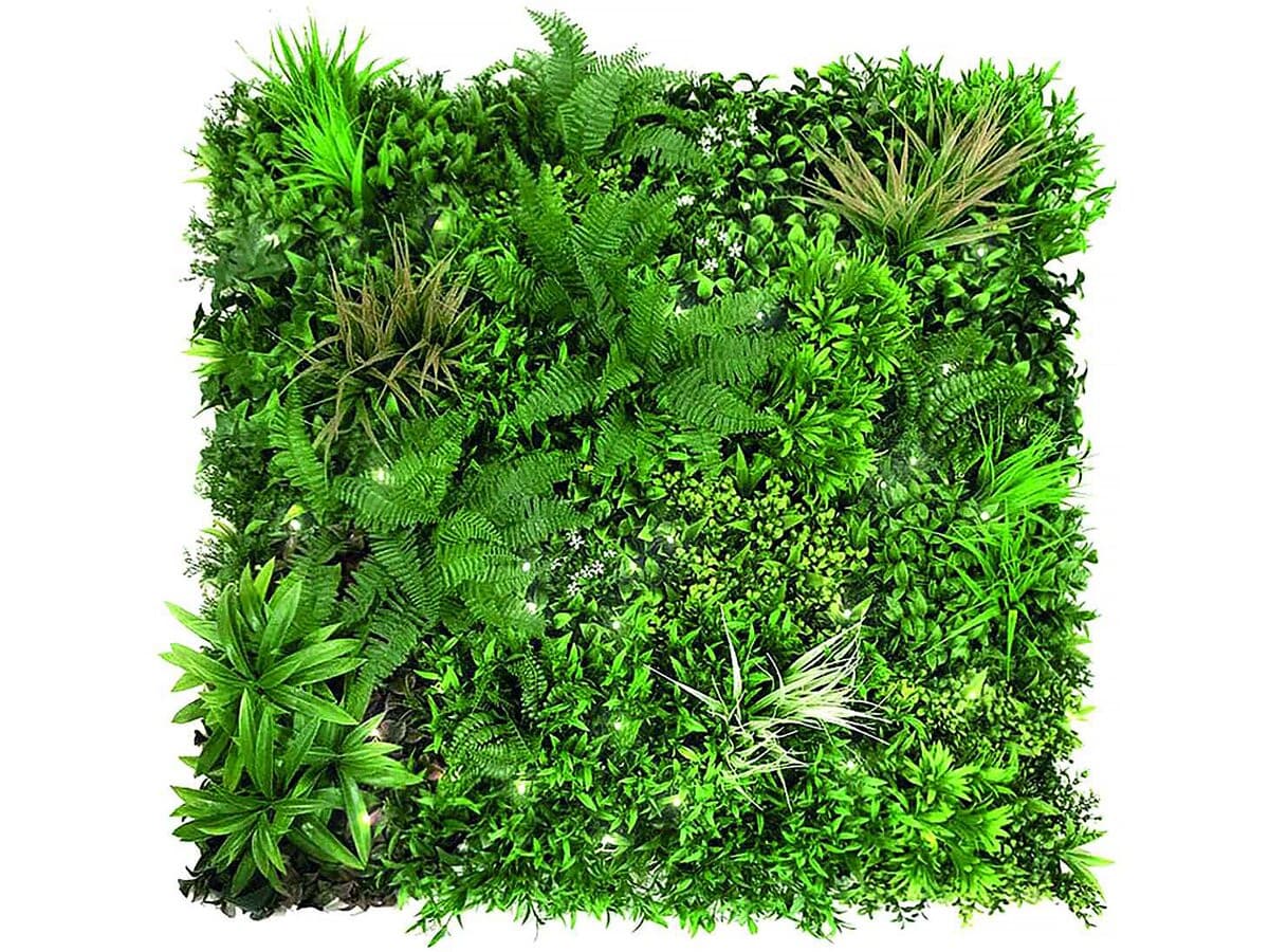 Panneau végétal - " Vertical Sauvage Led " - Lot de 4 - 1.00 x 1.00 m - Vert